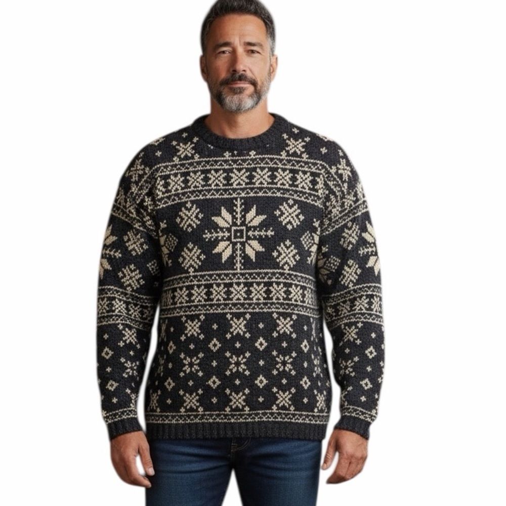 Vintage Lake Harmony USA Men’s Snowflake Sweater Size L